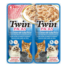 Ciao Twin Packs de atún y pollo con vieira en caldo de vieira para gatos, pack de 2 bolsitas de 40 g, EAN 18859387701265