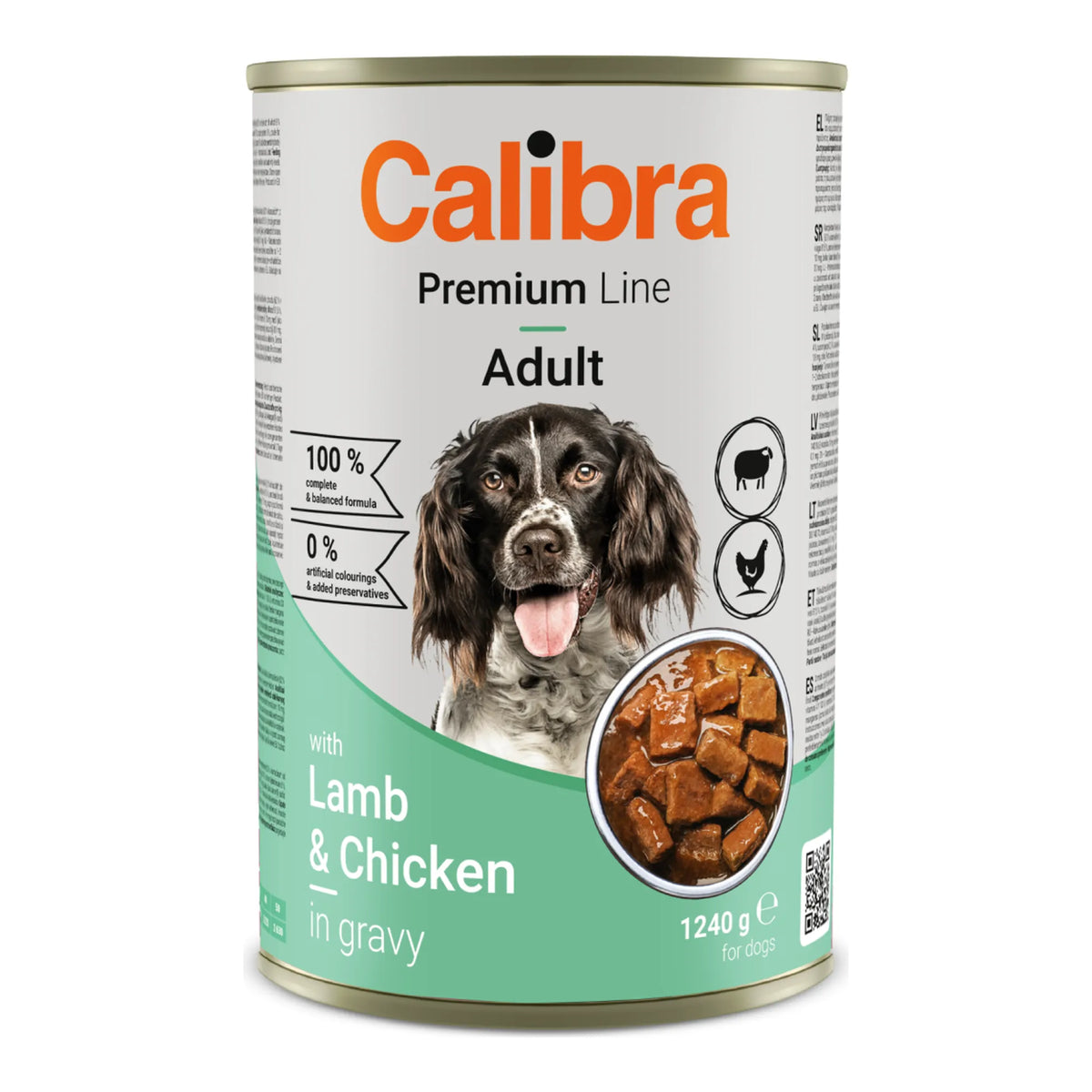 Lata de 1240 g de Calibra Premium de cordero y pollo en salsa para perros adultos