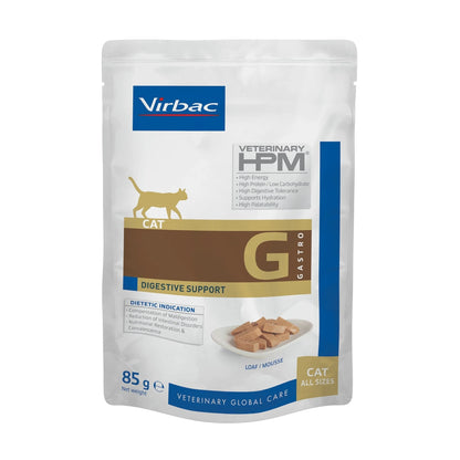 Cara frontal del sobre comida húmeda Virbac HPM Feline Digestive Support para gatos, 85 g