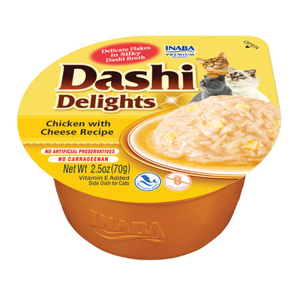 Dashi Delights de pollo con queso en tarrina para gatos, tarrina de 70 g, EAN 14262365730647