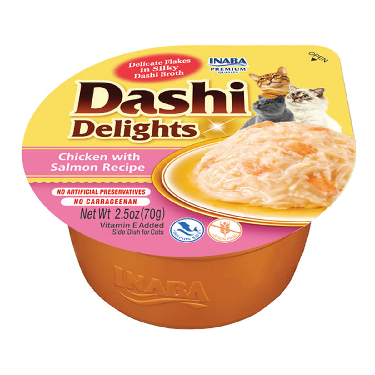 Dashi Delights de pollo con salmón en tarrina para gatos, tarrina de 70 g, EAN 14262365730661