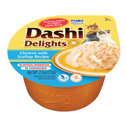 Dashi Delights de pollo con vieira en tarrina para gatos, tarrina de 70 g, EAN 14262365730630