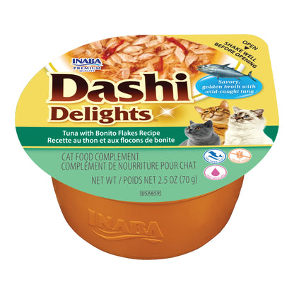 Dashi Delights Tuna de atún con copos de bonito en tarrina para gatos, tarrina de 70 g, EAN 14262365731958