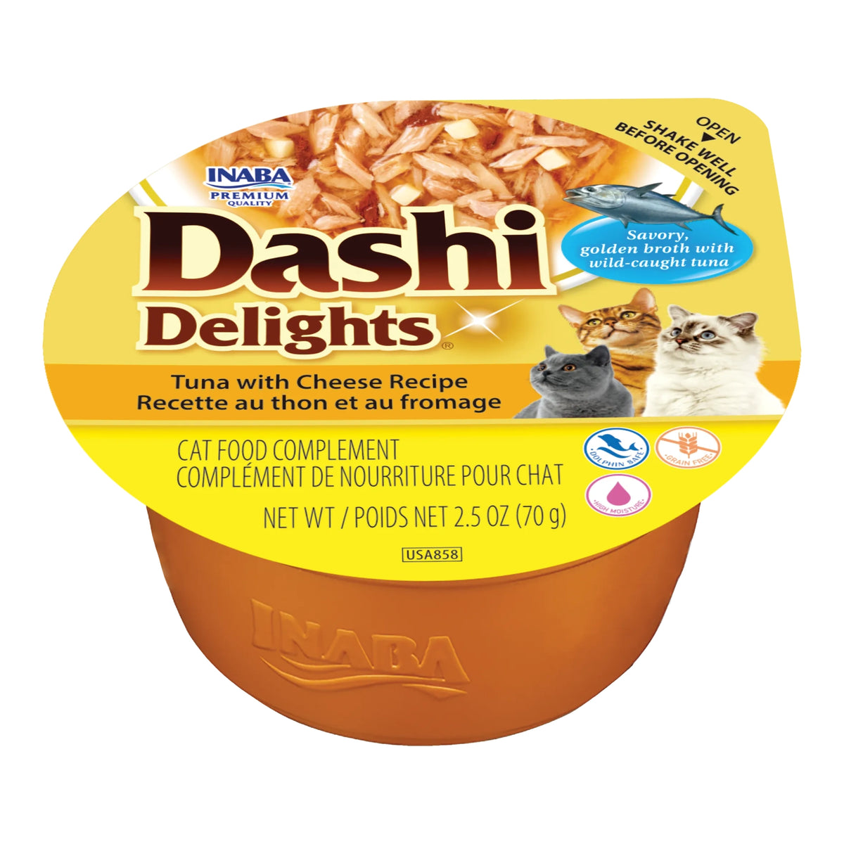Dashi Delights Tuna de atún con queso en tarrina para gatos, tarrina de 70 g, EAN 14262365731941