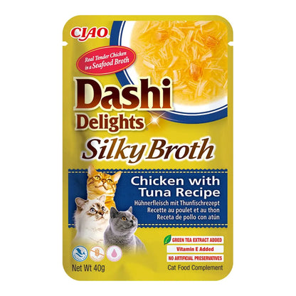 Dashi Delights caldo de pollo con atún para gatos, bolsa de 40 g, EAN 14262365730982