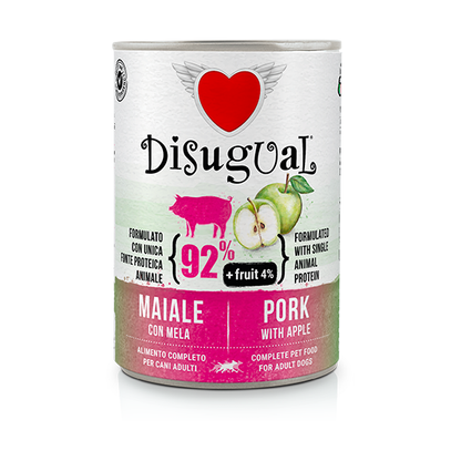 Lata de 400 g de paté Disugual cerdo con manzana para perros adultos