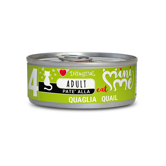 Lata de 85 g de paté Mini Me Adult de codorniz para gatos de Disugual