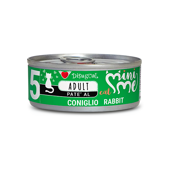 Lata de 85 g de paté Mini Me Adult de conejo para gatos de Disugual