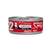 Lata de 85 g de paté Mini Me Sterilized de vacuno para gatos esterilizados de Disugual