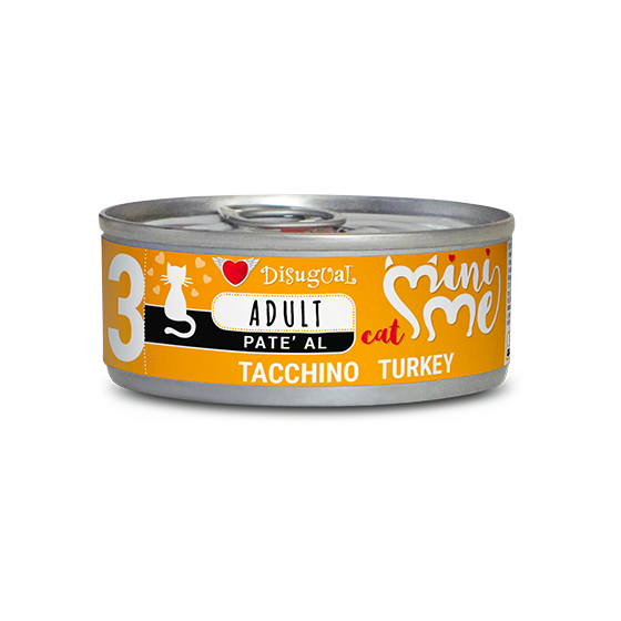Lata de 85 g de paté Mini Me Adult de pavo para gatos de Disugual