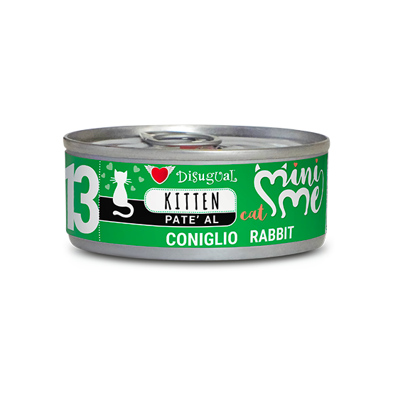 Lata de 85 g de paté Mini Me Kitten de conejo para gatitos de Disugual