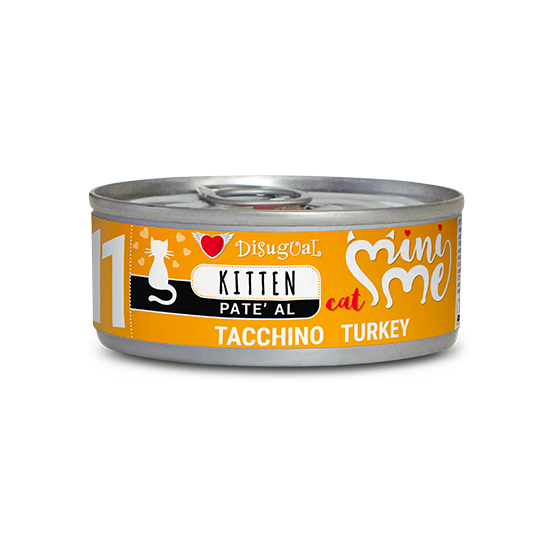 Lata de 85 g de paté Mini Me Kitten de pavo para gatitos de Disugual