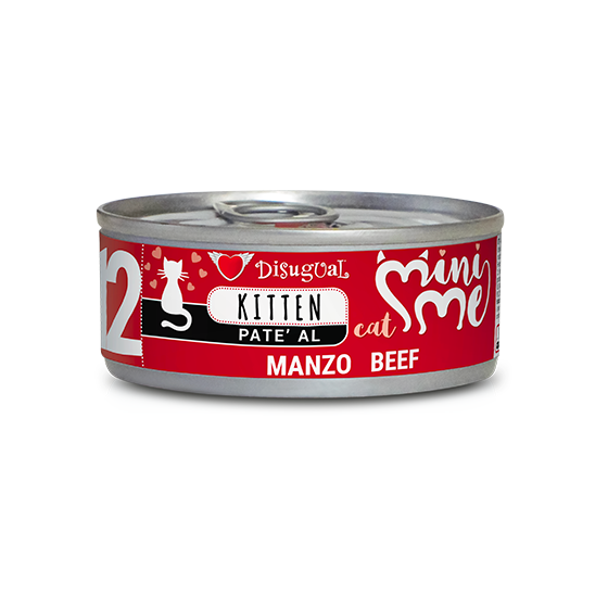 Lata de 85 g de paté Mini Me Kitten de vacuno para gatitos de Disugual