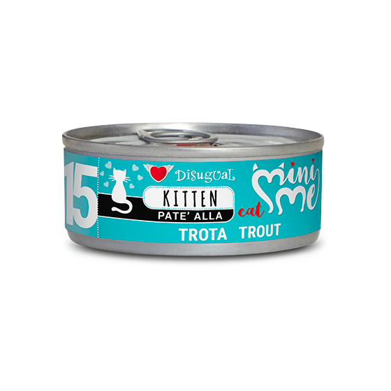 Lata de 85 g de paté Mini Me Kitten de trucha para gatitos de Disugual