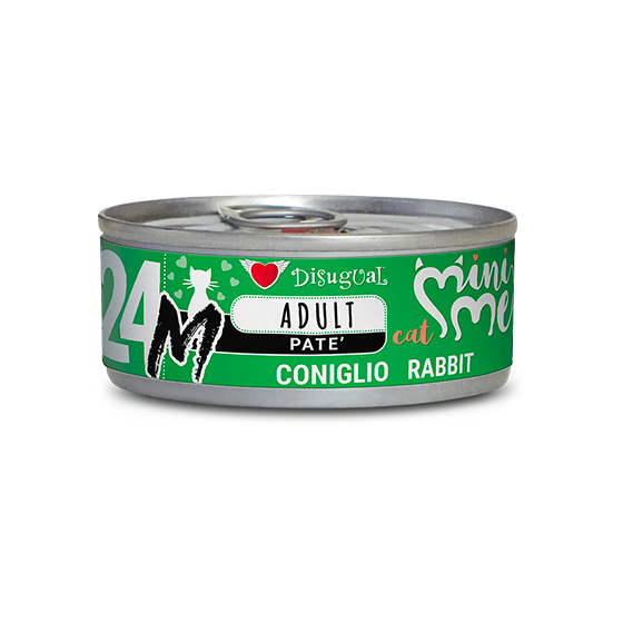 Lata de 85 g de paté monoproteico Mini Me M de conejo para gatos de Disugual