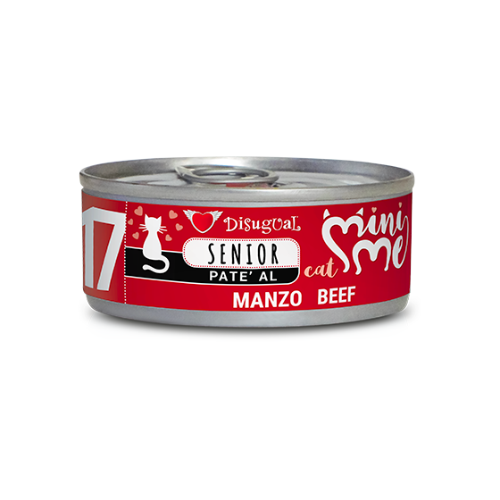 Lata de 85 g de paté Mini Me Senior de vacuno para gatos mayores de Disugual