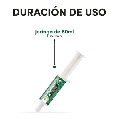 Jeringa de 60 ml de Ekyflex Nodolox Flash para caballos de un solo uso