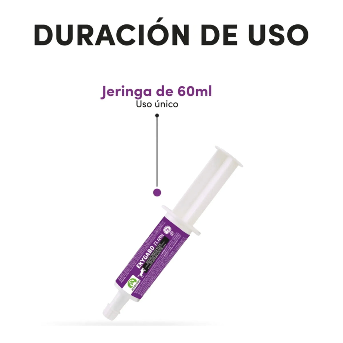 Jeringa de 60 ml de Ekygard Flash Audevard para caballos de un solo uso
