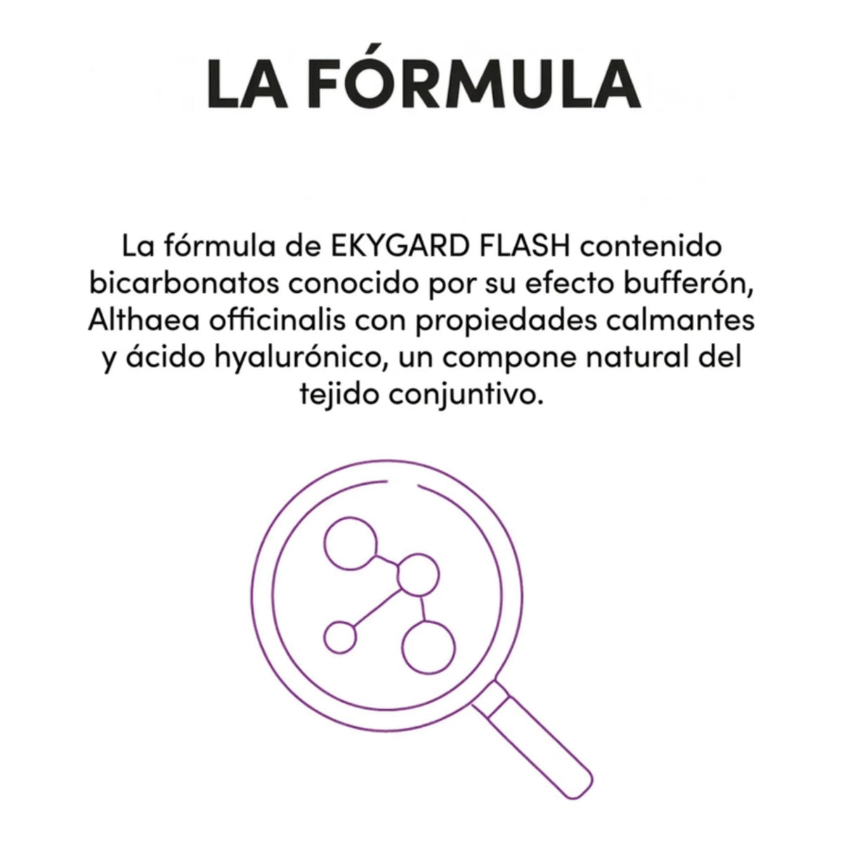 Esquema de la fórmula con bicarbonato, Althaea officinalis y ácido hialurónico