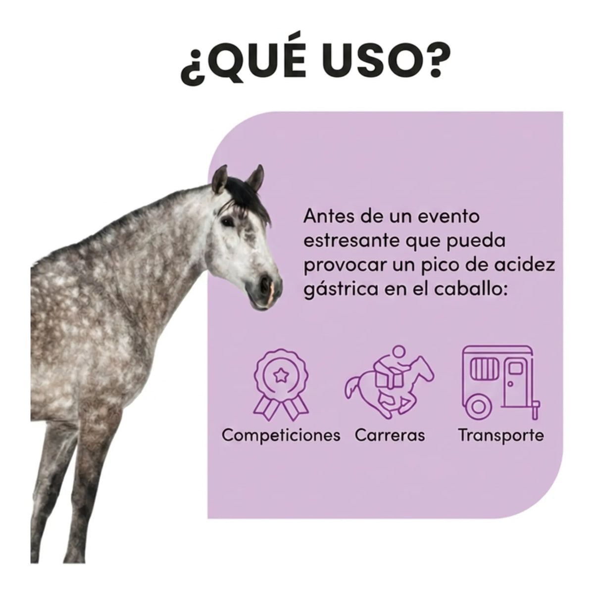 Infografía de usos: antes de competiciones, carreras o eventos estresantes