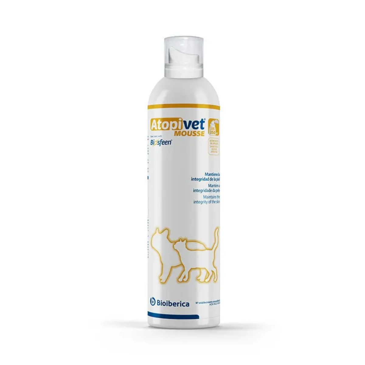 Atopivet Mousse de Bioiberica para perros y gatos, 250 ml, envase de 250 ml, EAN 8430336091984