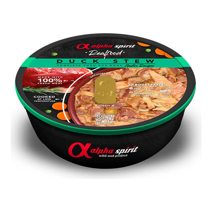 Estofado Alpha Spirit de pato para perros, cazuela Real Food de 280 g, EAN 8437015969367
