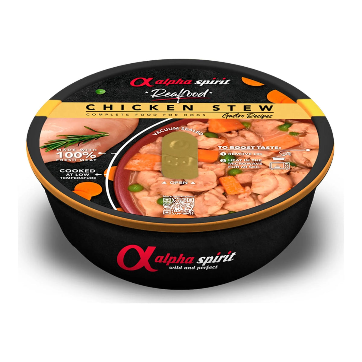 Estofado Alpha Spirit de pollo para perros, cazuela Real Food de 280 g, EAN 8437015969299