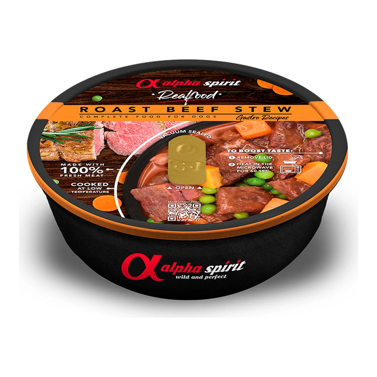 Estofado Alpha Spirit de ternera para perros, cazuela Real Food de 280 g, EAN 8437015969374