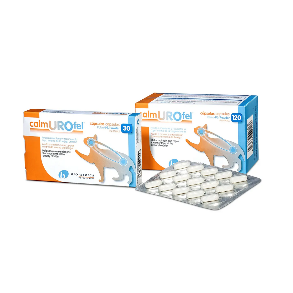 Calmurofel de Bioiberica para gatos, 30 cápsulas, estuche de 30 cápsulas, EAN 8430336091557