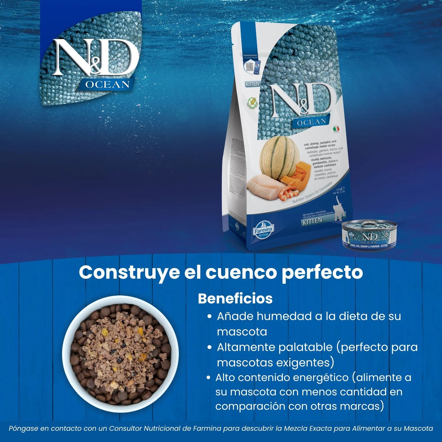 Pienso Farmina ND Kitten Ocean Bacalao - Pienso Gatitos Marino Premium