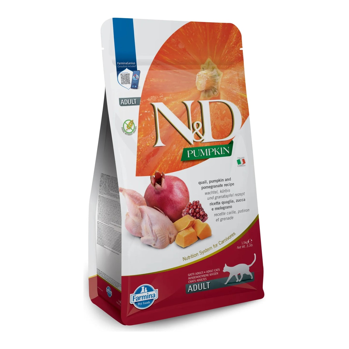 Pienso Farmina ND Pumpkin Codorniz - Caza Premium Gatos Adultos