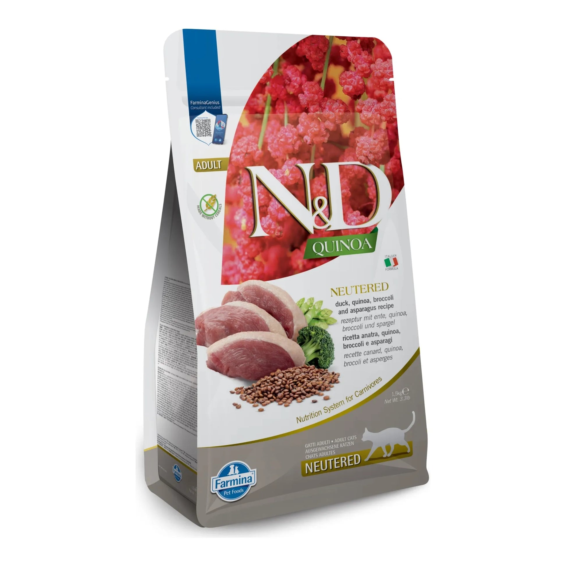 Pienso Farmina ND Quinoa Neutered Pato - Castrados Control Peso