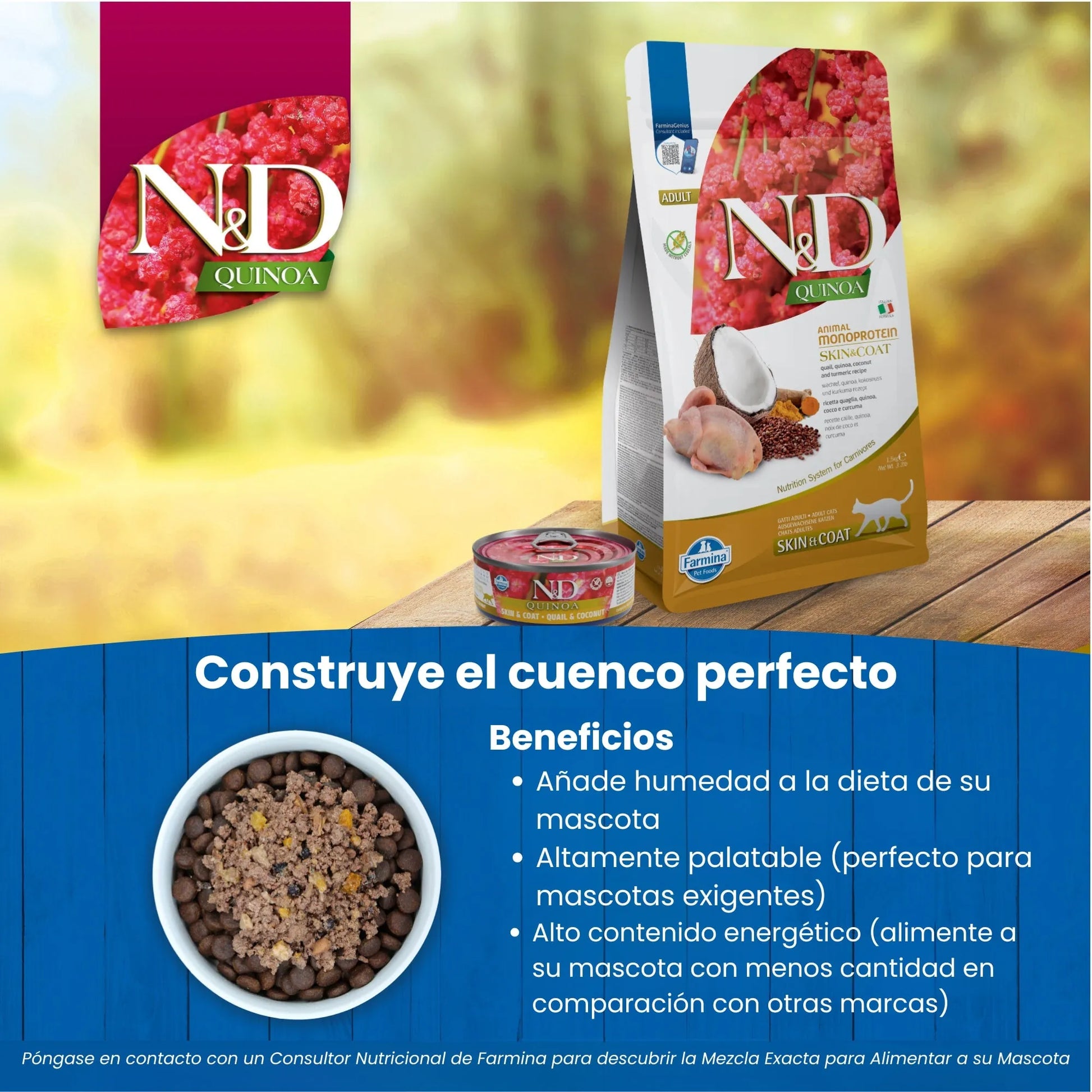 Pienso Farmina ND Quinoa Skin Coat Codorniz - Dietético Piel Sensible