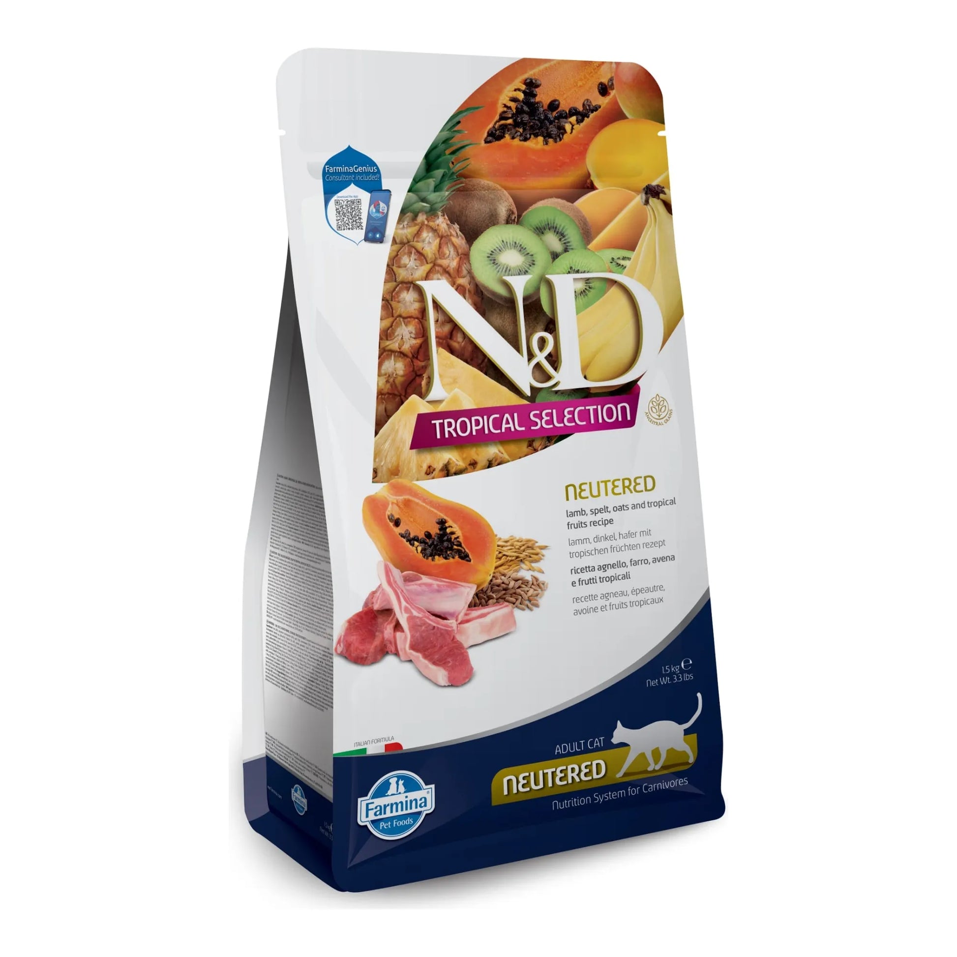 Pienso Farmina ND Tropical Neutered Cordero - Premium Castrados