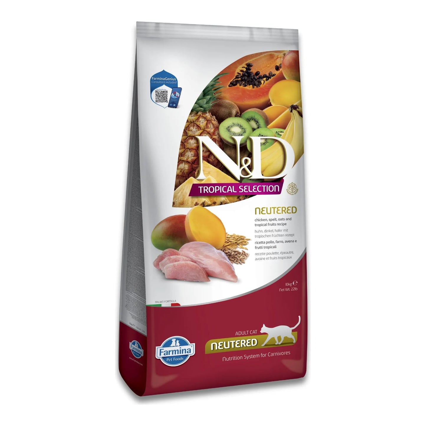 Pienso Farmina ND Tropical Neutered Pollo - Frutas Tropicales Premium