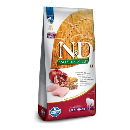 Saco de pienso Farmina N&D Ancestral Grain para perros adultos de razas gigantes