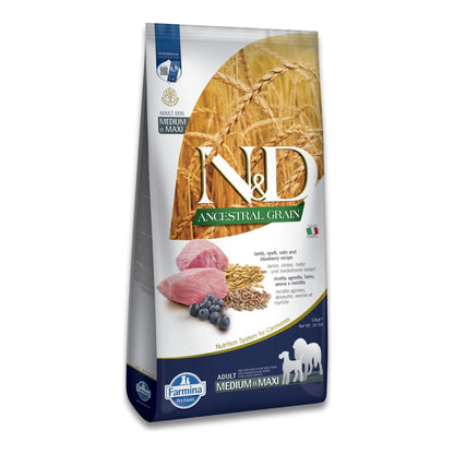 Saco de pienso Ancestral de cordero maxi de Farmina para perros medianos y grandes