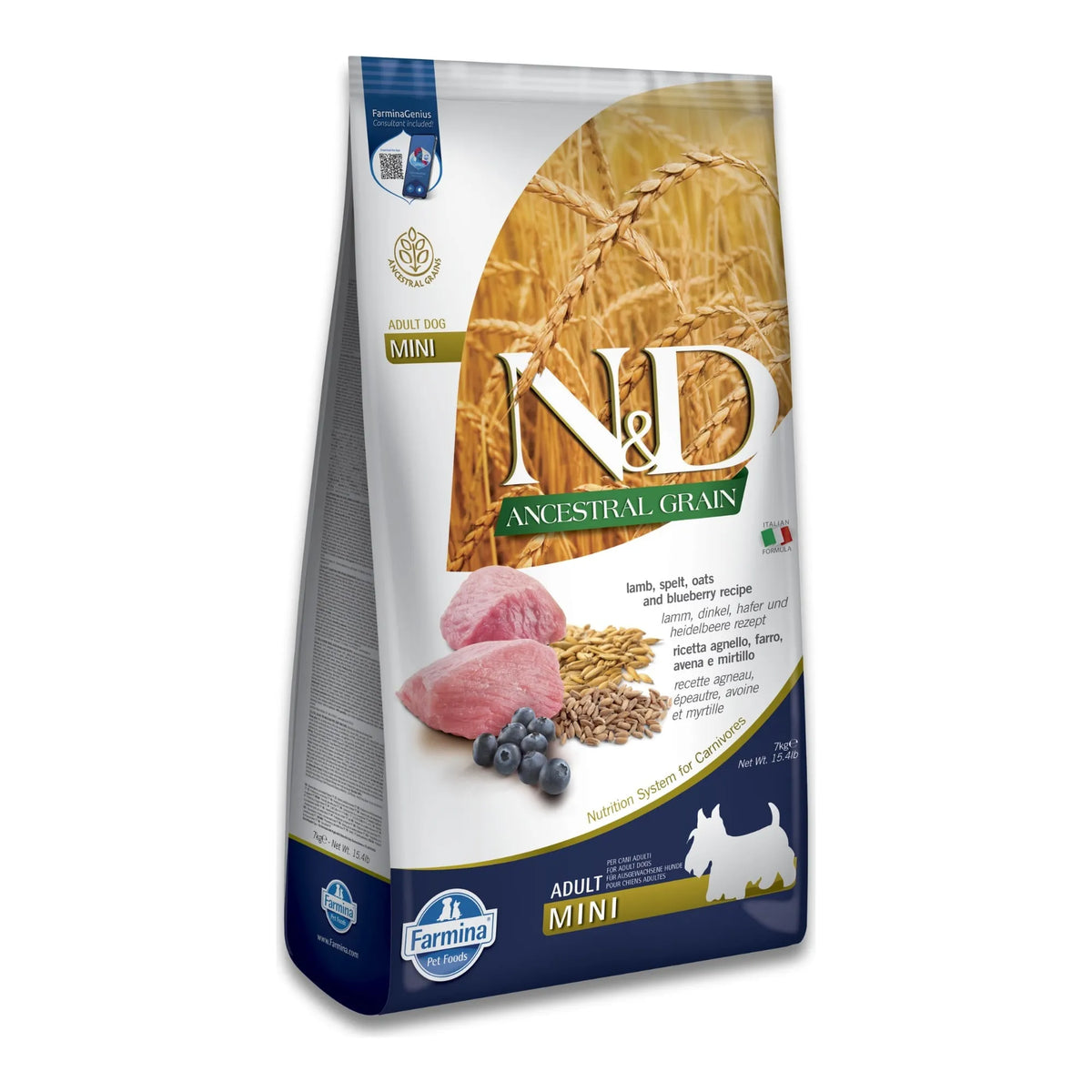Saco de pienso Ancestral de cordero mini de Farmina para perros pequeños