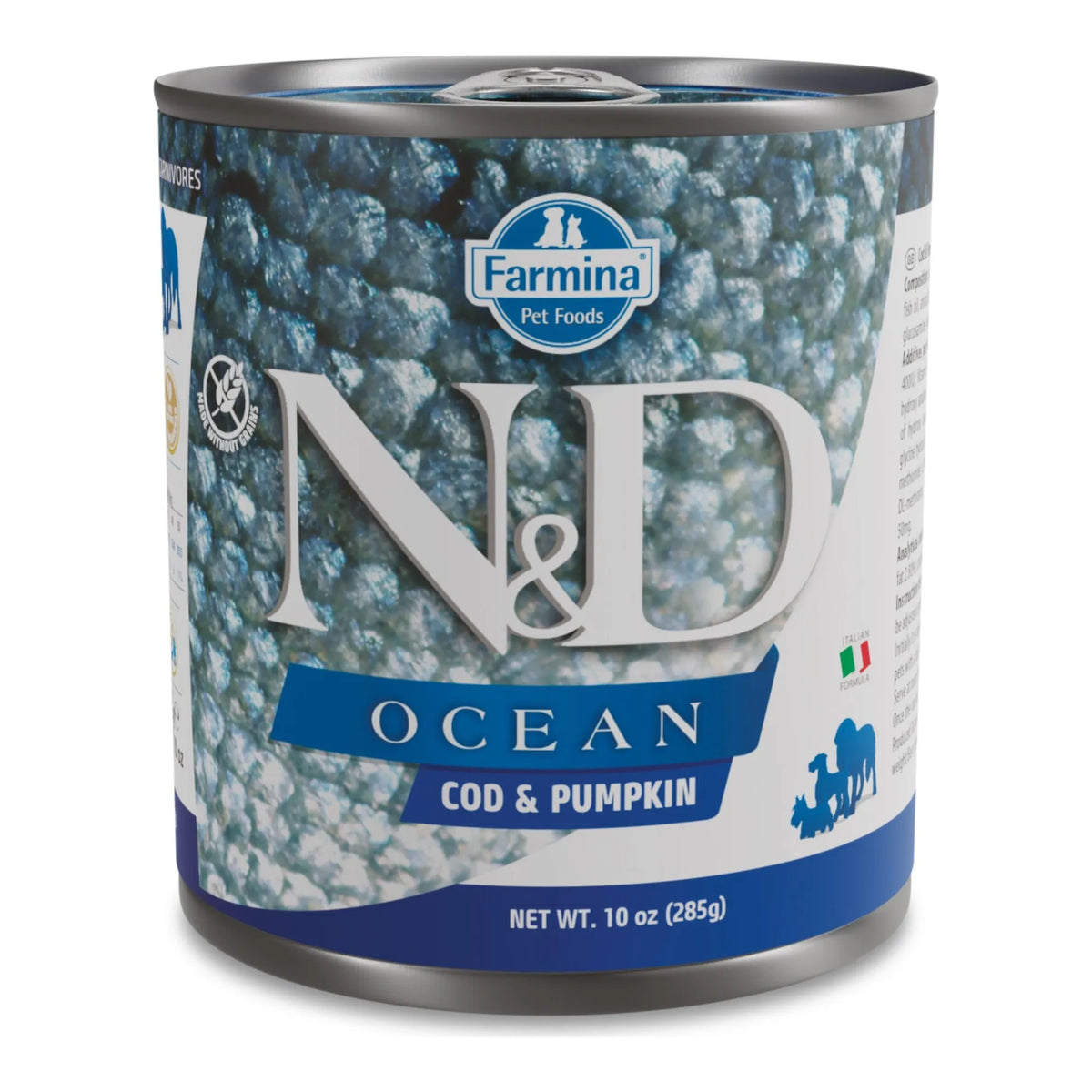 Lata frontal de comida húmeda Farmina N&D Ocean Bacalao y Calabaza para perros