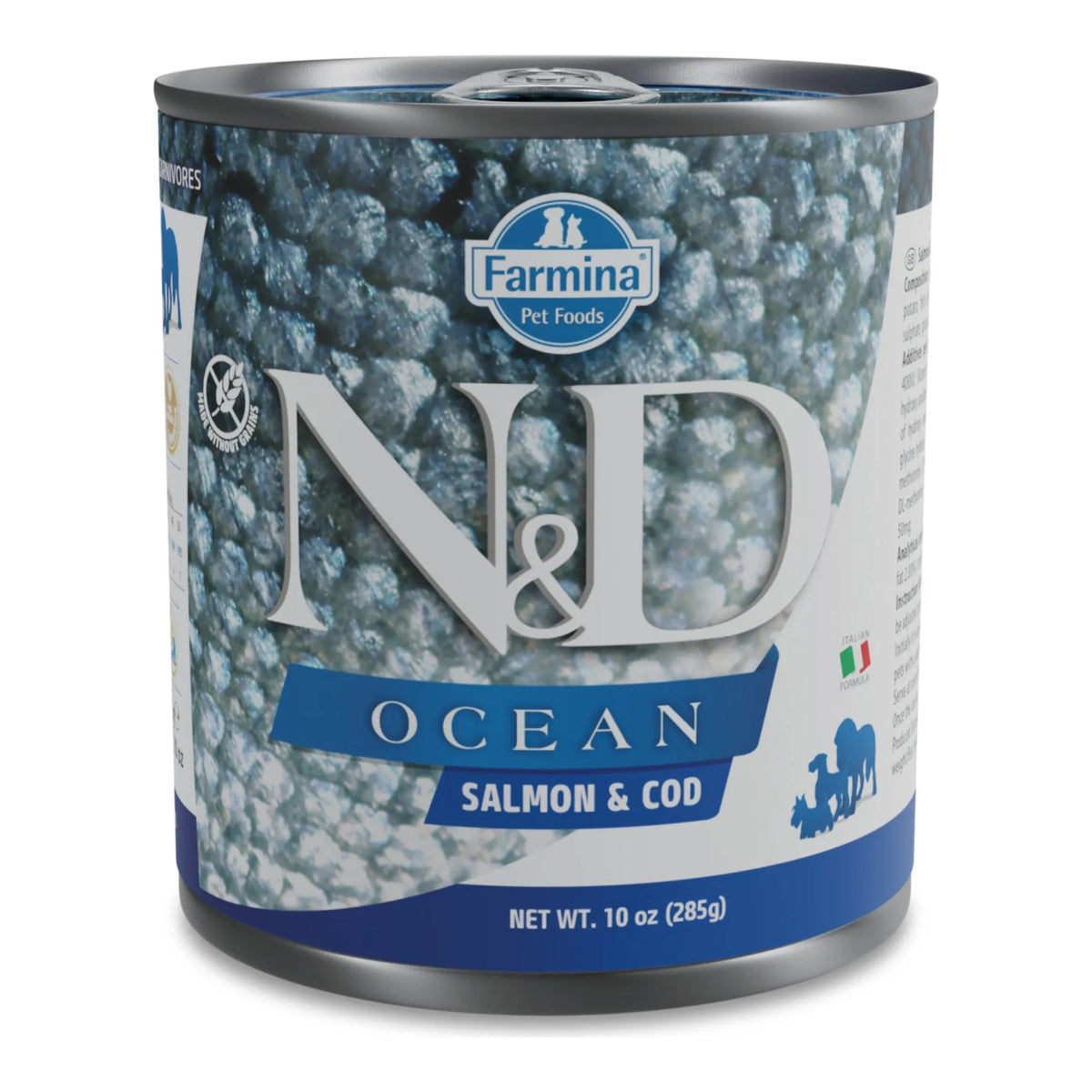 Lata frontal de comida húmeda Farmina N&D Ocean Salmón y Bacalao para perros