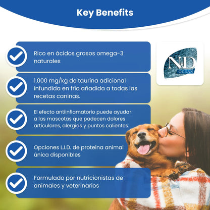 Información nutricional del pienso Farmina salmón y bacalao para perro adulto