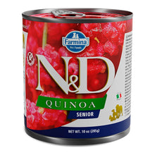 Lata frontal de comida húmeda Farmina N&D Quinoa Senior para perros mayores