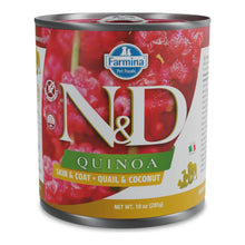 Lata frontal de comida húmeda Farmina N&D Quinoa Skin & Coat de codorniz para perros