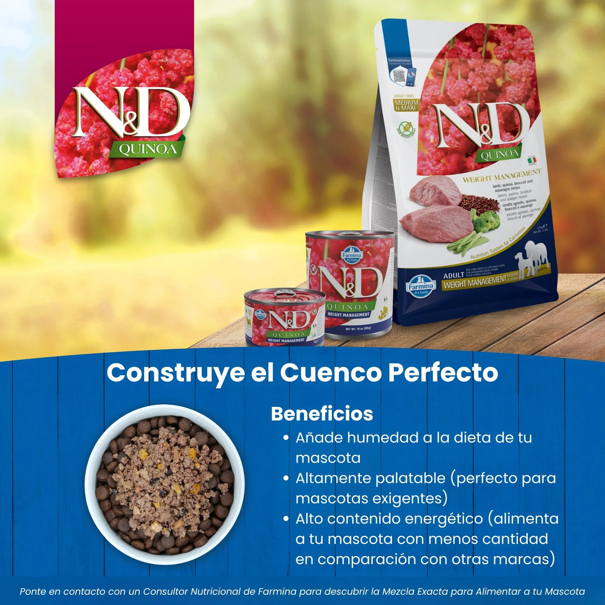 Detalle del envase de comida seca para perros adultos de talla pequeña