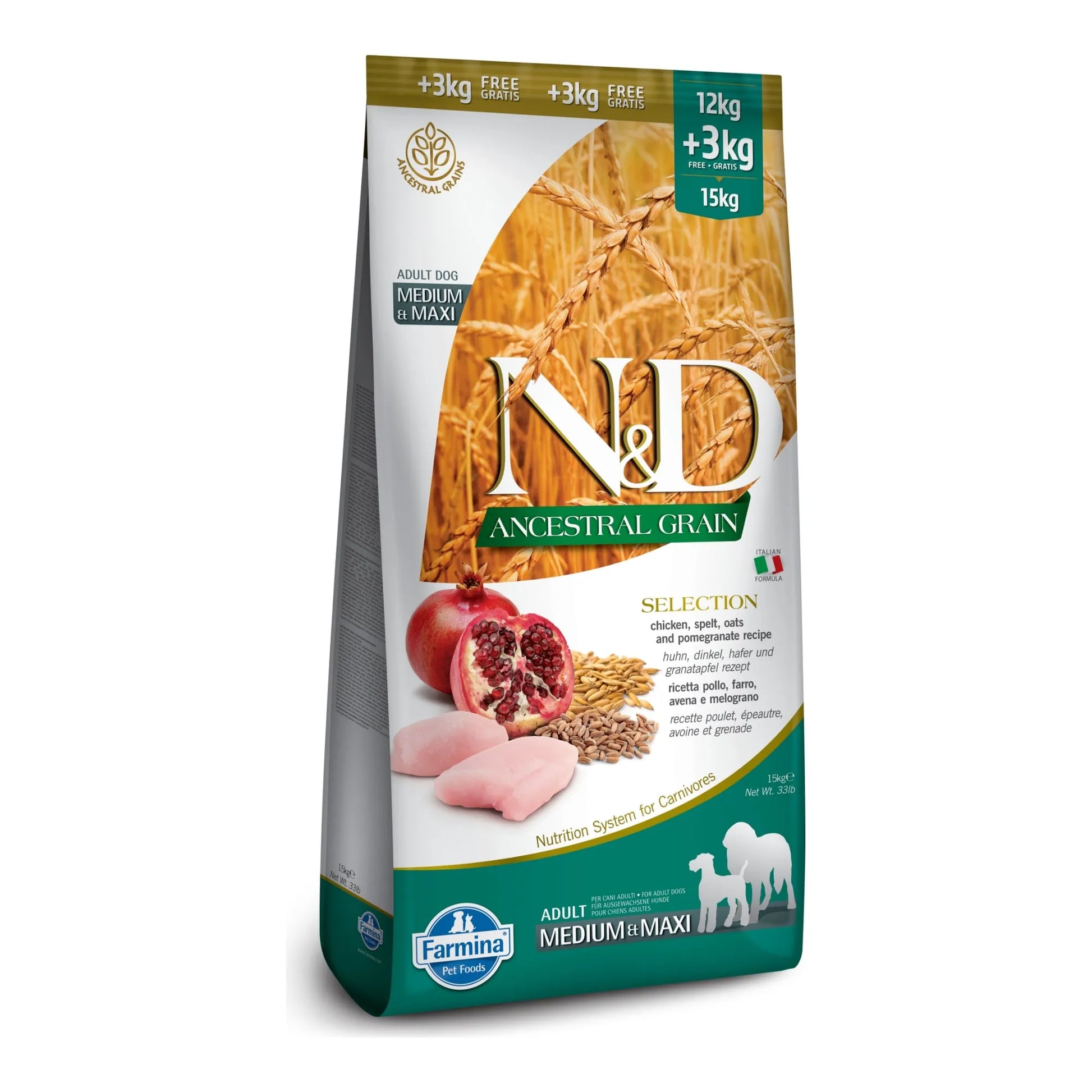 Pienso Farmina ND Selection Ancestral Pollo 12kg - Premium Razas Grandes
