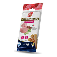 Bolsa mini del snack dental Farmina Weight Management con barritas asomando