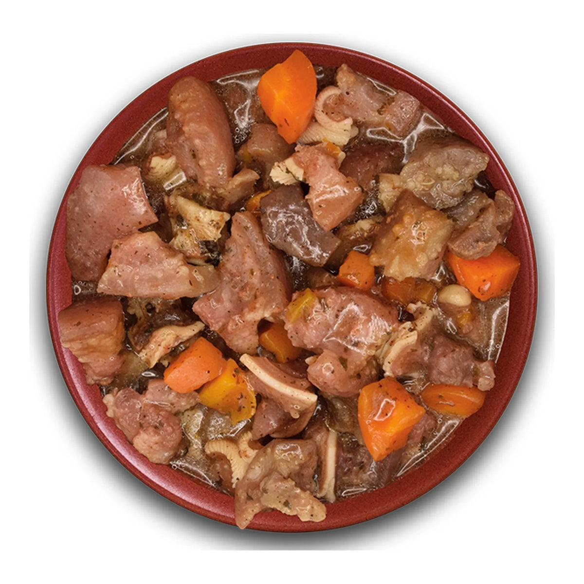 Plato con el guiso Real Food de oreja de cerdo de Alpha Spirit, servido en su salsa