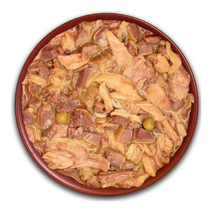 Plato con el guiso Real Food de pato de Alpha Spirit, servido en su salsa