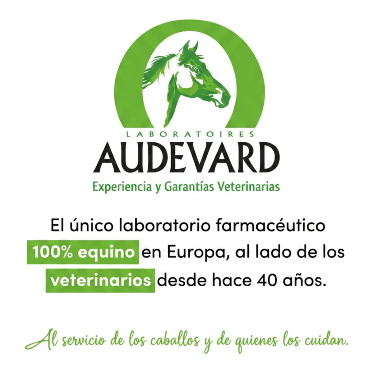 Logotipo de Laboratorios Audevard con su lema de experiencia y garantías veterinarias