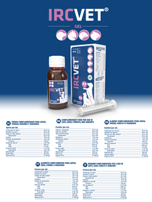 Ficha técnica oficial de Ircvet Gel con la composición por ml